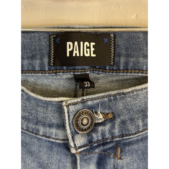 PAIGE Federal Jeans Mens 33x33 Medium Wash Slim Straight 5 Pocket Stretch Denim - Picture 2 of 10